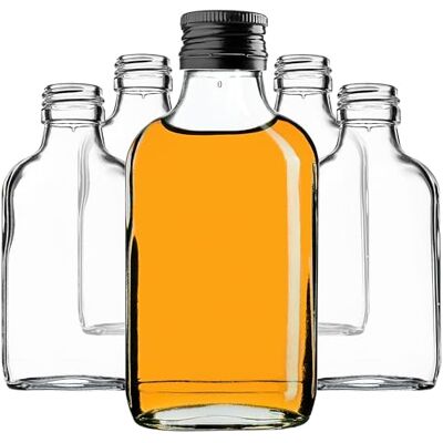 KADAX 10er Set Flachmann 100ml, kleine Glasflaschen mit Schraubverschluss, Fläschchen, leere Flaschen zum Befüllen, mini Likörflaschen, Schnapsflaschen (Schwarz) KADAX 10er Set Flachmann 100ml, kleine Glasflaschen mit Schraubverschluss, Fläschchen, leere Flaschen zum Befüllen, mini Likörflaschen, Schnapsflaschen (Schwarz)