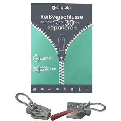 Clip&Zip Reparatur Schieber Nylon Zipper (Silber, 8) Clip&Zip Reparatur Schieber Nylon Zipper (Silber, 8)