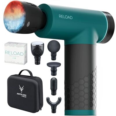 Beurer Antelope by RELOAD Massage Gun mit Wärme- und Kältefunktion, Muskelmassagegerät für Triggerpunkte, 5 Massageköpfe, 5 Intensitätsstufen bis 3000 U per min, kabellos, inklusiv Aufbewahrungskoffer Beurer Antelope by RELOAD Massage Gun mit Wärme- und Kältefunktion, Muskelmassagegerät für Triggerpunkte, 5 Massageköpfe, 5 Intensitätsstufen bis 3000 U per min, kabellos, inklusiv Aufbewahrungskoffer