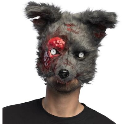 Boland Tiermaske Blutiger Werwolf Realistische Plüsch-Halbmaske für Halloween Boland Tiermaske Blutiger Werwolf Realistische Plüsch-Halbmaske für Halloween