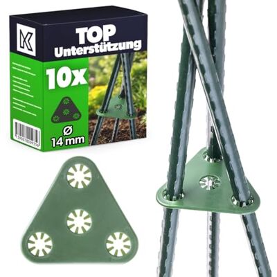 KADAX Dreieckiger Verbinder für Pflanzstäbe, 10er Set, Stabhalter mit 4 Öffnungen (Ø 14 mm) zum Aufbau stabilen Rankhilfe für Tomaten, Bohnen & Erbsen KADAX Dreieckiger Verbinder für Pflanzstäbe, 10er Set, Stabhalter mit 4 Öffnungen (Ø 14 mm) zum Aufbau stabilen Rankhilfe für Tomaten, Bohnen & Erbsen