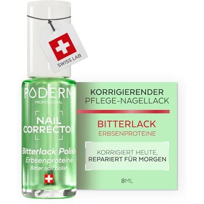 PODERM Nagellack Pflege Corrector für Nagelkauer – Bitter Bildet schützende Barriere & glänzendes Finish – 8 ml Bittergeschmack mit Erbsenproteinen Entwickelt von einem Podologen in der Schweiz PODERM Nagellack Pflege Corrector für Nagelkauer – Bitter Bildet schützende Barriere & glänzendes Finish – 8 ml Bittergeschmack mit Erbsenproteinen Entwickelt von einem Podologen in der Schweiz