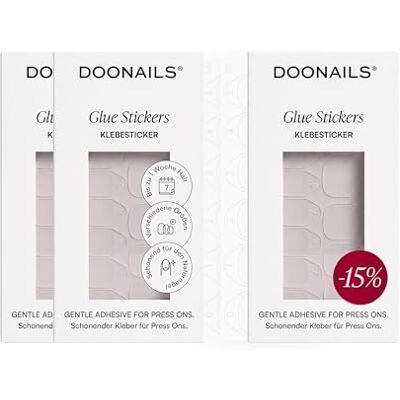 Doonails ® Klebesticker Nail Tabs Spar-Pack 3x 180 Stück in 15 Größen Doppelseitige Nail Tabs, 5-7 Tage Halt, wiederverwendbar, schonend für Naturnägel, für Press Ons & Tips, 3x 180 Stück Doonails ® Klebesticker Nail Tabs Spar-Pack 3x 180 Stück in 15 Größen Doppelseitige Nail Tabs, 5-7 Tage Halt, wiederverwendbar, schonend für Naturnägel, für Press Ons & Tips, 3x 180 Stück
