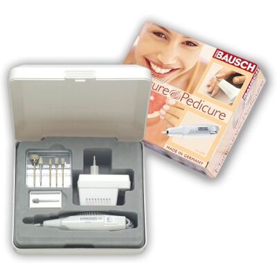PETER BAUSCH Bausch 0309 Elektrisches Maniküre- und Pediküregerät, 7 Aufsätze zum Schleifen, Feilen, Polieren von Hand- und Fußnägeln, Entfernen von Hornhaut und Druckstellen, Nagelpflege, Fußpflege für zu Hause PETER BAUSCH Bausch 0309 Elektrisches Maniküre- und Pediküregerät, 7 Aufsätze zum Schleifen, Feilen, Polieren von Hand- und Fußnägeln, Entfernen von Hornhaut und Druckstellen, Nagelpflege, Fußpflege für zu Hause