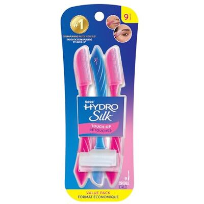 Schick Hydro Silk Touch-Up Multipurpose Exfoliating Dermaplaning Tool with Precision Cover, 9 Count Schick Hydro Silk Touch-Up Multipurpose Exfoliating Dermaplaning Tool with Precision Cover, 9 Count