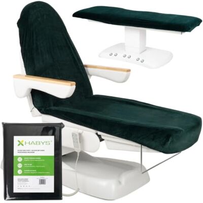 HABYS Kosmetikliege Bezug für Massageliegen und Kosmetikstühle (Grün) 240 g/m² Velours, Liegenbezug 185–204 × 57–71 cm, Massageliegenbezug mit Gummizug und Schnüren HABYS Kosmetikliege Bezug für Massageliegen und Kosmetikstühle (Grün) 240 g/m² Velours, Liegenbezug 185–204 × 57–71 cm, Massageliegenbezug mit Gummizug und Schnüren