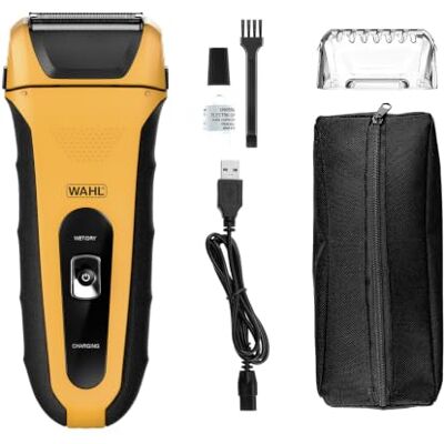 Wahl Lifeproof Herren-Folienrasierer, leicht zu reinigen, ergonomisch Flexibler 4-Wege-Kopf, Nass-/Trockenrasur, Präzisionstrimmer, gründliche Rasur, 90 Min Laufzeit Wahl Lifeproof Herren-Folienrasierer, leicht zu reinigen, ergonomisch Flexibler 4-Wege-Kopf, Nass-/Trockenrasur, Präzisionstrimmer, gründliche Rasur, 90 Min Laufzeit