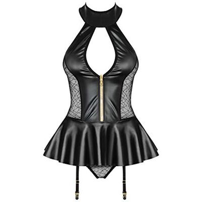 Obsessive Damen Neckholder-Straps-Corsage-Set im Wetlook Obsessive Damen Neckholder-Straps-Corsage-Set im Wetlook