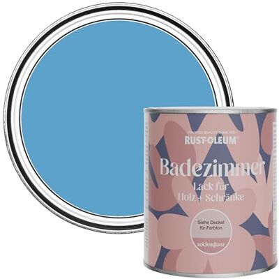Rust-Oleum Blue Moisture Resistant Bathroom Wood and Cabinet Paint in Satin Finish Cerulean 750ml Rust-Oleum Blue Moisture Resistant Bathroom Wood and Cabinet Paint in Satin Finish Cerulean 750ml