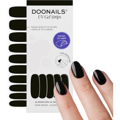 Doonails ® UV Gel Strips Dark Dream Dunkles Violett – Nagelfolie UV härtend, 20 Strips für 2 Maniküren – Halt bis zu 14 Tage, HEMA-frei & vegan Doonails ® UV Gel Strips Dark Dream Dunkles Violett – Nagelfolie UV härtend, 20 Strips für 2 Maniküren – Halt bis zu 14 Tage, HEMA-frei & vegan