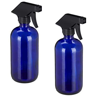 Relaxdays Sprühflasche Glas 4er Set, nachfüllbar, blau Nebel & Strahl, Haarpflege, Reinigung, Zerstäuber, leer Relaxdays Sprühflasche Glas 4er Set, nachfüllbar, blau Nebel & Strahl, Haarpflege, Reinigung, Zerstäuber, leer