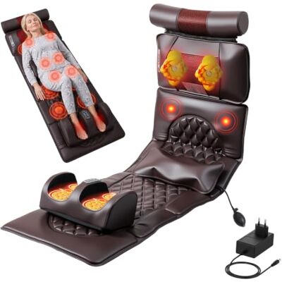 Kouamor Massagematte GanzköRpermassage, Massagematte Mit WäRmefunktion, Shiatsu Massagemattes, 3D-Schwamm, Faltbar, 3 StäRken & 5 Modi & 10 Vibrationsgruppen, Mit GeräT Zur Einzelnen Massage Der Beine Kouamor Massagematte GanzköRpermassage, Massagematte Mit WäRmefunktion, Shiatsu Massagemattes, 3D-Schwamm, Faltbar, 3 StäRken & 5 Modi & 10 Vibrationsgruppen, Mit GeräT Zur Einzelnen Massage Der Beine