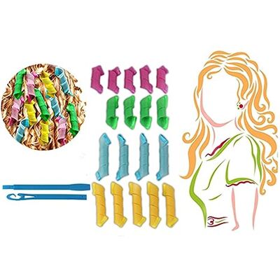 Generic Lockenwickler Curler, 18pcs DIY Magic Haar Wellen Locken Wave Styling Kit den Heimgebrauch Waves Styler mit Styling-Haken (20cm,30cm) Generic Lockenwickler Curler, 18pcs DIY Magic Haar Wellen Locken Wave Styling Kit den Heimgebrauch Waves Styler mit Styling-Haken (20cm,30cm)