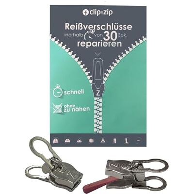 Clip&Zip Reparatur Schieber Nylon Zipper (Silber, 10) Clip&Zip Reparatur Schieber Nylon Zipper (Silber, 10)