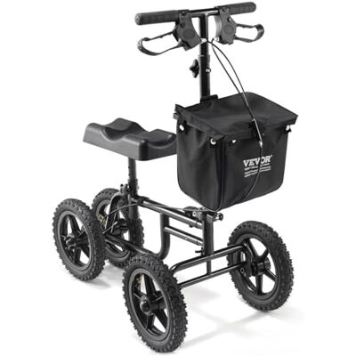 VEVOR Knie-Roller, klappbarer & höhenverstellbarer lenkbarer Knielaufer, Karbonstahl-Bein-Recovery Scooter mit 12 Zoll All-Terrain-Rädern, Dual-Bremsen, ideal für gebrochene Knöchel-Fußverletzungen VEVOR Knie-Roller, klappbarer & höhenverstellbarer lenkbarer Knielaufer, Karbonstahl-Bein-Recovery Scooter mit 12 Zoll All-Terrain-Rädern, Dual-Bremsen, ideal für gebrochene Knöchel-Fußverletzungen