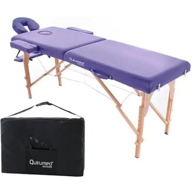 Quirumed Klappbarer, einfacher Massagetisch aus Holz, Farbe Lila, 194 x 70 cm, Massagetisch, Physiotherapie-Massage, Kunstleder, Gelenkkopf, höhenverstellbar, 2 Abschnitte, bis zu 150 kg Quirumed Klappbarer, einfacher Massagetisch aus Holz, Farbe Lila, 194 x 70 cm, Massagetisch, Physiotherapie-Massage, Kunstleder, Gelenkkopf, höhenverstellbar, 2 Abschnitte, bis zu 150 kg
