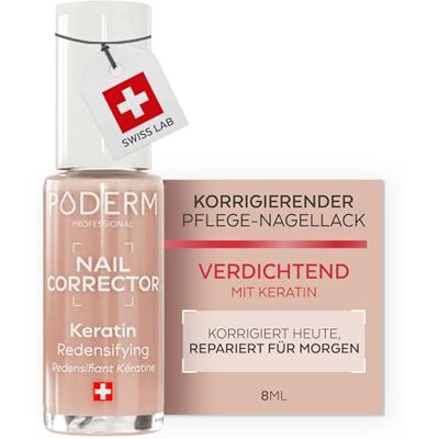 PODERM Nagellack Pflege Korrigierend & Perfektionierend – Keratin Verdichtend & Härtend – 8 ml Stärkt & schützt die Nagelstruktur mit Natürlichem Nude-Finish Entwickelt von Podologe in Schweiz PODERM Nagellack Pflege Korrigierend & Perfektionierend – Keratin Verdichtend & Härtend – 8 ml Stärkt & schützt die Nagelstruktur mit Natürlichem Nude-Finish Entwickelt von Podologe in Schweiz