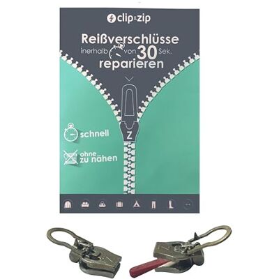 Clip&Zip Reparatur Schieber Nylon Zipper (Messing, 8) Clip&Zip Reparatur Schieber Nylon Zipper (Messing, 8)