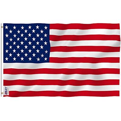 Anley Fly Breeze 3x5 Fuß American US Polyester Flagge Lebendige Farbe und UV-beständig Canvas Header und doppelt genäht USA Flaggen mit Messingösen 3 x 5 Ft. Anley Fly Breeze 3x5 Fuß American US Polyester Flagge Lebendige Farbe und UV-beständig Canvas Header und doppelt genäht USA Flaggen mit Messingösen 3 x 5 Ft.