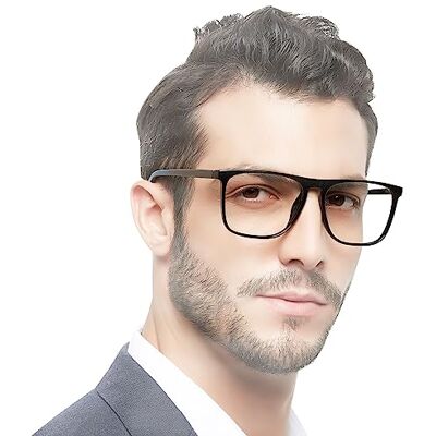 OCCI CHIARI Men's Oversized Reading Glasses, Fashion Readers for Men, Rectangular Glasses Spring Hinge 0 1.0 1.25 1.5 1.75 2.0 2.25 2.5 2.75 3.0 3.5 4.0 OCCI CHIARI Men's Oversized Reading Glasses, Fashion Readers for Men, Rectangular Glasses Spring Hinge 0 1.0 1.25 1.5 1.75 2.0 2.25 2.5 2.75 3.0 3.5 4.0