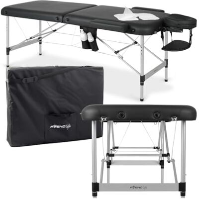 HABYS Massageliege Klappbar aus Alu mit 2 Zonen 185 × 60cm, Nadia Massageliegen Belastbarkeit bis 250 kg, Massage Liege mit Zubehör, Transporttasche HABYS Massageliege Klappbar aus Alu mit 2 Zonen 185 × 60cm, Nadia Massageliegen Belastbarkeit bis 250 kg, Massage Liege mit Zubehör, Transporttasche