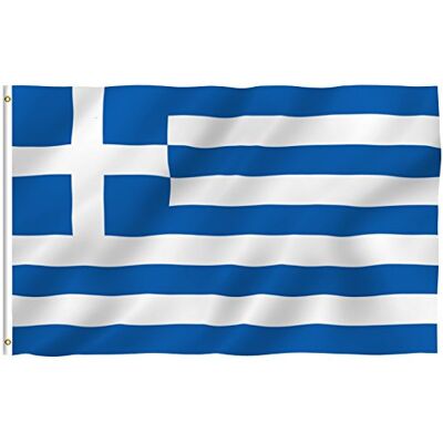 Anley Fly Breeze 3x5 Fuß Griechenland Flagge Lebendige Farbe und UV-beständig Leinwand Kopf- und Doppelnaht Griechische Nationalflaggen Polyester mit Messingösen 3 X 5 Ft Anley Fly Breeze 3x5 Fuß Griechenland Flagge Lebendige Farbe und UV-beständig Leinwand Kopf- und Doppelnaht Griechische Nationalflaggen Polyester mit Messingösen 3 X 5 Ft