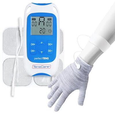 TensCare Perfect TENS Tens-Gerät zur Linderung von Rücken-, Hüft-, Bein-, Arm-, Arthritis- und Ischiasschmerzen, inkl. Handschuh für Arthritis an der Hand TensCare Perfect TENS Tens-Gerät zur Linderung von Rücken-, Hüft-, Bein-, Arm-, Arthritis- und Ischiasschmerzen, inkl. Handschuh für Arthritis an der Hand
