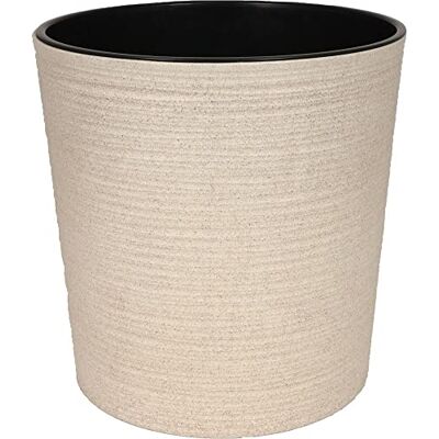 MePla Kübel Malwa Strip ECO wetterfestes Pflanzgefäß UV-beständiger Blumenkübel Pflanzentopf Kübel ø30 cm Creme MePla Kübel Malwa Strip ECO wetterfestes Pflanzgefäß UV-beständiger Blumenkübel Pflanzentopf Kübel ø30 cm Creme