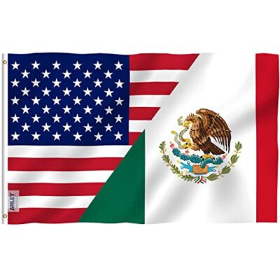 Anley Fly Breeze 3x5 Fuß Amerika Mexiko Freundschaftsflagge Lebendige Farbe und Lichtschutz Canvas Header und Doppelnähte Friendship Forever US MX Flagge mit Messingösen 3 X 5 Ft Anley Fly Breeze 3x5 Fuß Amerika Mexiko Freundschaftsflagge Lebendige Farbe und Lichtschutz Canvas Header und Doppelnähte Friendship Forever US MX Flagge mit Messingösen 3 X 5 Ft