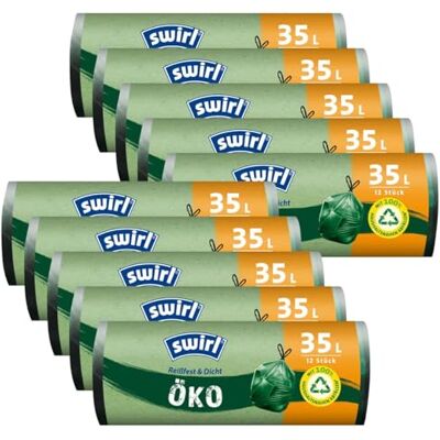 Swirl Öko Müllbeutel 35L 12 stk./ Rolle mit Zugband (10er Pack) Swirl Öko Müllbeutel 35L 12 stk./ Rolle mit Zugband (10er Pack)