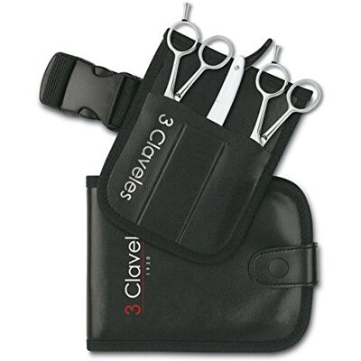 3 Claveles 12760 Set Friseurschere mit Etui und 2 Schere 5.5 und Taschenmesser, Cranberry 3 Claveles 12760 Set Friseurschere mit Etui und 2 Schere 5.5 und Taschenmesser, Cranberry