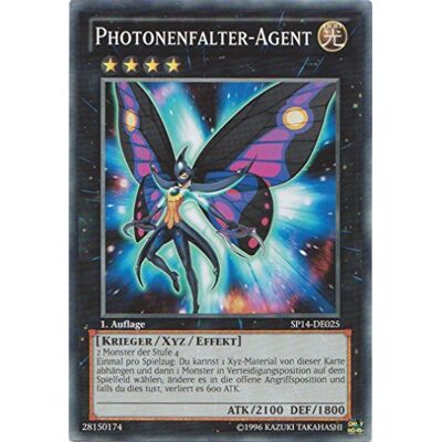 Yu-Gi-Oh! SP14-DE025 Photonenfalter-Agent 1. Auflage Starfoil im Set mit original Gwindi Kartenschutzhülle Yu-Gi-Oh! SP14-DE025 Photonenfalter-Agent 1. Auflage Starfoil im Set mit original Gwindi Kartenschutzhülle