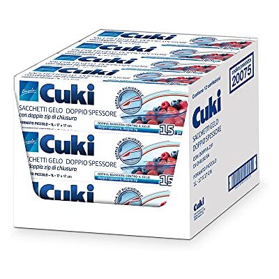 Cuki Gelo Doppel-Beutel, 17 x 17 cm, 12 Packungen, 180 Beutel Cuki Gelo Doppel-Beutel, 17 x 17 cm, 12 Packungen, 180 Beutel