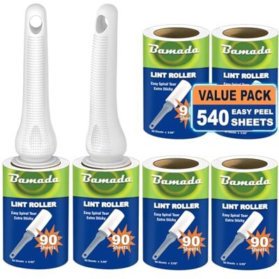 Bamada Fusselroller für Tierhaare 540 Blatt, extra klebriger tragbarer Fusselentferner, Fusselroller Kleidung, Entferner Katzen Hundehaare,Fusselrolle Tierhaare Bamada Fusselroller für Tierhaare 540 Blatt, extra klebriger tragbarer Fusselentferner, Fusselroller Kleidung, Entferner Katzen Hundehaare,Fusselrolle Tierhaare