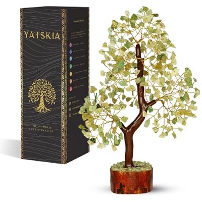 YATSKIA Grüner Jade-Kristallbaum, handgefertigte Kristallfigur, Reiki-Chakra-Heilkristalle und Edelsteine, Glücksbringer, sprituelles Geschenk, Feng Shui, Lebensbaum-Dekoration, 25,4-30,5 cm YATSKIA Grüner Jade-Kristallbaum, handgefertigte Kristallfigur, Reiki-Chakra-Heilkristalle und Edelsteine, Glücksbringer, sprituelles Geschenk, Feng Shui, Lebensbaum-Dekoration, 25,4-30,5 cm