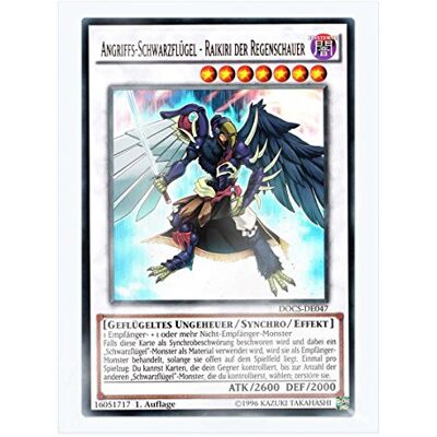 Yu-Gi-Oh! DOCS-DE047 Angriffs-Schwarzflügel Raikiri der Regenschauer 1. Auflage im Set mit original Gwindi Kartenschutzhülle Yu-Gi-Oh! DOCS-DE047 Angriffs-Schwarzflügel Raikiri der Regenschauer 1. Auflage im Set mit original Gwindi Kartenschutzhülle