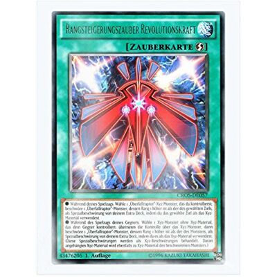 Yu-Gi-Oh! CROS-DE057 Rangsteigerungszauber Revolutionskraft 1. Auflage im Set mit original Gwindi Kartenschutzhülle Yu-Gi-Oh! CROS-DE057 Rangsteigerungszauber Revolutionskraft 1. Auflage im Set mit original Gwindi Kartenschutzhülle