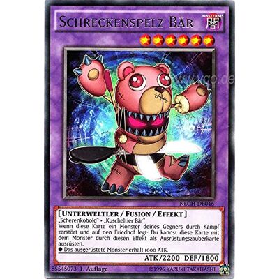 Yu-Gi-Oh! NECH-DE046 Schreckenspelz Bär 1. Auflage im Set mit original Gwindi Kartenschutzhülle Yu-Gi-Oh! NECH-DE046 Schreckenspelz Bär 1. Auflage im Set mit original Gwindi Kartenschutzhülle