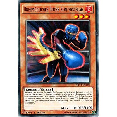 Yu-Gi-Oh! MP14-DE006 Unermüdlicher Boxer Konterschlag 1. Auflage im Set mit original Gwindi Kartenschutzhülle Yu-Gi-Oh! MP14-DE006 Unermüdlicher Boxer Konterschlag 1. Auflage im Set mit original Gwindi Kartenschutzhülle