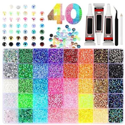 Grtheenumb bedazzling kit Bedazzling Kit mit Kleber, Bedazzle mit 32.000 Stück gemischten farbigen Harz-Strasssteinen, 3 Tuben mit 10-ml-Kleber, Pinzette und Pickup-Stift für DIY-Nagelkunst, Kleidung, Handyhüll Grtheenumb bedazzling kit Bedazzling Kit mit Kleber, Bedazzle mit 32.000 Stück gemischten farbigen Harz-Strasssteinen, 3 Tuben mit 10-ml-Kleber, Pinzette und Pickup-Stift für DIY-Nagelkunst, Kleidung, Handyhüll