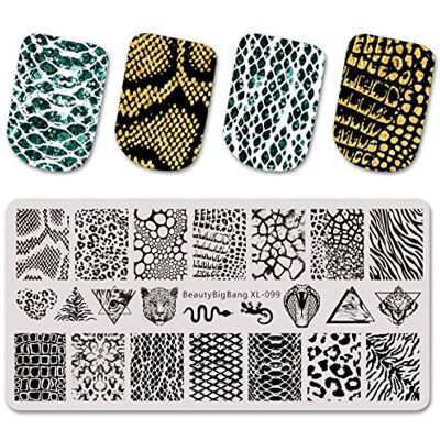 Fituenly Nagelstempelplatte Modischem Tiermuster, Stempelvorlage Zum Ausdrucken, Nagelkunst-Stempel, Schaber, Nagelwerkzeug Fituenly Nagelstempelplatte Modischem Tiermuster, Stempelvorlage Zum Ausdrucken, Nagelkunst-Stempel, Schaber, Nagelwerkzeug