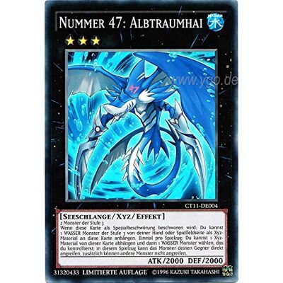 Yu-Gi-Oh! CT11-DE004 Nummer 47: Albtraumhai im Set mit original Gwindi Kartenschutzhülle Yu-Gi-Oh! CT11-DE004 Nummer 47: Albtraumhai im Set mit original Gwindi Kartenschutzhülle