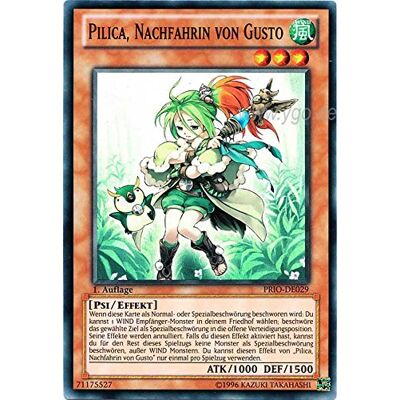 Yu-Gi-Oh! PRIO-DE029 Pilica, Nachfahrin von Gusto 1. Auflage im Set mit original Gwindi Kartenschutzhülle Yu-Gi-Oh! PRIO-DE029 Pilica, Nachfahrin von Gusto 1. Auflage im Set mit original Gwindi Kartenschutzhülle