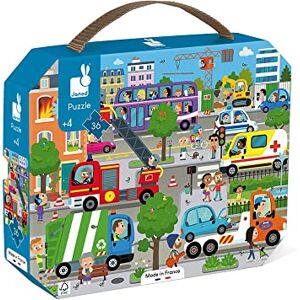 Janod Puzzle für Kinder Stadt, 36 Teile Lernspiel Feinmotorik und Konzentration Koffer mit Griff hergestellt in Frankreich FSC-zertifiziert Ab 4 Jahren, J02644 Janod Puzzle für Kinder Stadt, 36 Teile Lernspiel Feinmotorik und Konzentration Koffer mit Griff hergestellt in Frankreich FSC-zertifiziert Ab 4 Jahren, J02644
