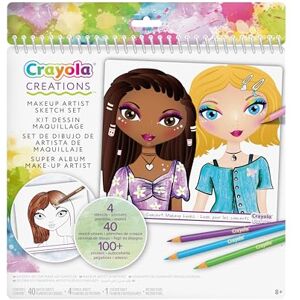 CRAYOLA Creations Super Malbuch Make-Up Artist – Schminke und Frisuren zeichnen – Mit Schablonen und Stickern – Kreatives Spiel für Mädchen ab 6 Jahren CRAYOLA Creations Super Malbuch Make-Up Artist – Schminke und Frisuren zeichnen – Mit Schablonen und Stickern – Kreatives Spiel für Mädchen ab 6 Jahren