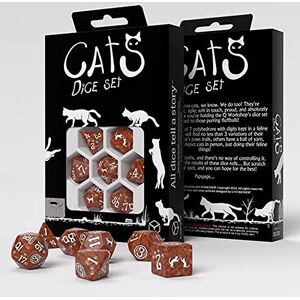 Q Workshop Q-Workshop Cats Dice Set: Muffin, Ginger-White Q Workshop Q-Workshop Cats Dice Set: Muffin, Ginger-White