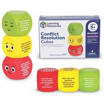 Learning Resources Konfliktlösungs Würfel, 6 Schaumstoff Gesprächswürfel mit englischen Impulsen, soziale Kompetenzen und Kommunikation fördern, SEL Spiel ab 5 Jahren Learning Resources Konfliktlösungs Würfel, 6 Schaumstoff Gesprächswürfel mit englischen Impulsen, soziale Kompetenzen und Kommunikation fördern, SEL Spiel ab 5 Jahren