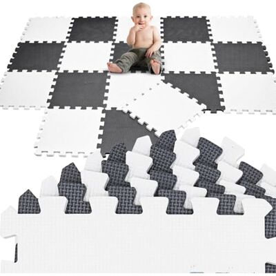 LittleTom Spielmatte Baby Puzzlematte Weiß & Grau 18 Matten je 30x30 cm Krabbelmatte 180x90 cm Bodenmatte Kinder Puzzle Teppich Kinderzimmer Matte Bodenschutzmatte Spielteppich EVA Schaumstoff LittleTom Spielmatte Baby Puzzlematte Weiß & Grau 18 Matten je 30x30 cm Krabbelmatte 180x90 cm Bodenmatte Kinder Puzzle Teppich Kinderzimmer Matte Bodenschutzmatte Spielteppich EVA Schaumstoff