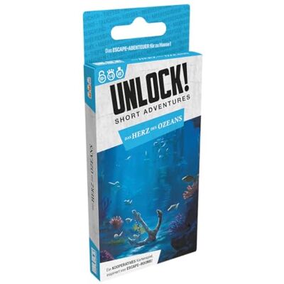 Asmodee , Unlock! Short Adventures – Das Herz des Ozeans, Familienspiel Asmodee , Unlock! Short Adventures – Das Herz des Ozeans, Familienspiel