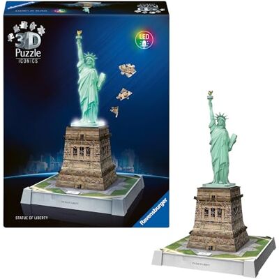 Ravensburger 3D Puzzle Iconics: 12008027 Freiheitsstatue mit Licht Das berühmte New Yorker Wahrzeichen als detailgetreues und beleuchtetes Modell Ravensburger 3D Puzzle Iconics: 12008027 Freiheitsstatue mit Licht Das berühmte New Yorker Wahrzeichen als detailgetreues und beleuchtetes Modell